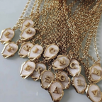 Colar Cordão Corrente Feminino Com Pingente Letra Do Nome do "A"até"Z" Banhado a ouro18k