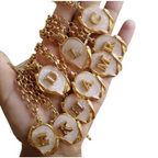 Colar Cordão Corrente Feminino Com Pingente Letra Do Nome do "A"até"Z" Banhado a ouro18k