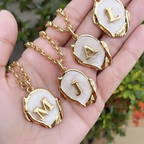 Colar Cordão Corrente Feminino Com Pingente Letra Do Nome do "A"até"Z" Banhado a ouro18k