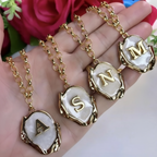 Colar Cordão Corrente Feminino Com Pingente Letra Do Nome do "A"até"Z" Banhado a ouro18k