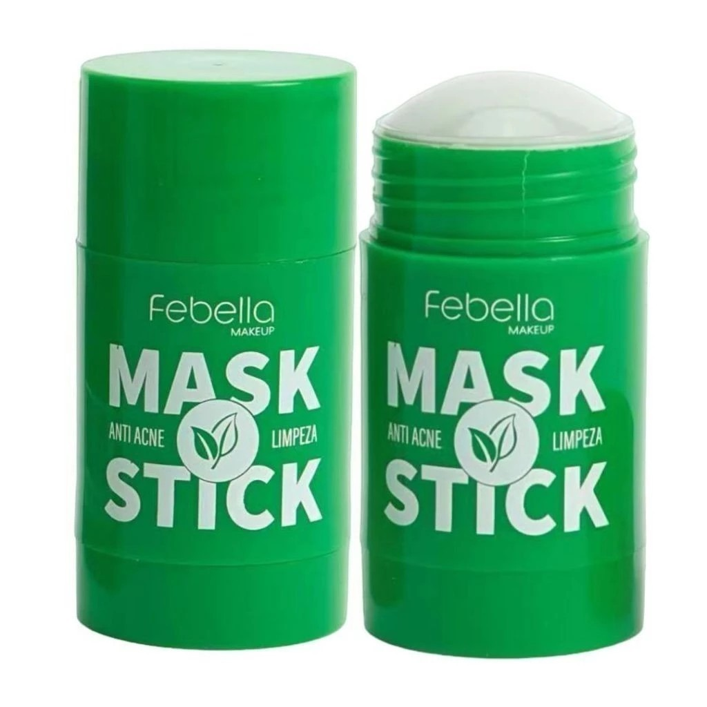 Máscara Chá Verde Remover de Cravos Anti-Acne Hidratante Beleza Pele Facial Clean Face Clareador Mask Stick FEBELLA On S