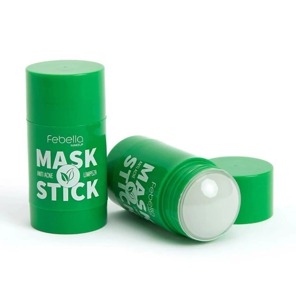 Máscara Facial de Limpeza com Chá Verde Mask Stick FEBELLA – Controle de Oleosidade e Redução de Cravos