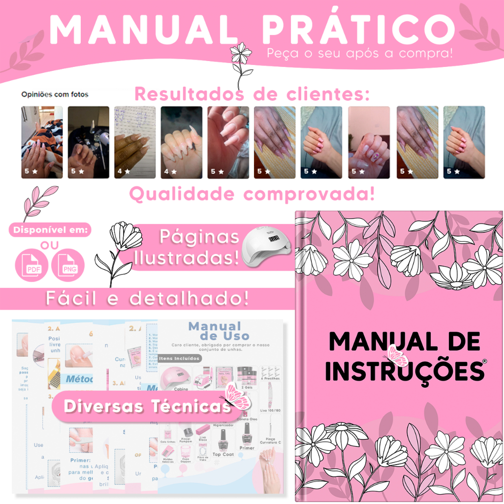 Kit Unha Gel Acrigel Fibra Para Iniciantes Completo Cabine Sun 5 estufa Unhas lixadeira elétrica Manicure Profissional