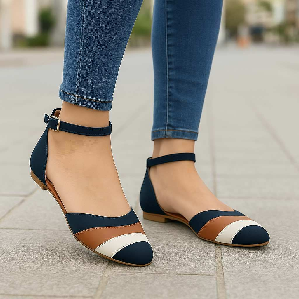 Sapatilha salome aberta feminina moda bico fino preto marrom branco sapato calçados rasteira