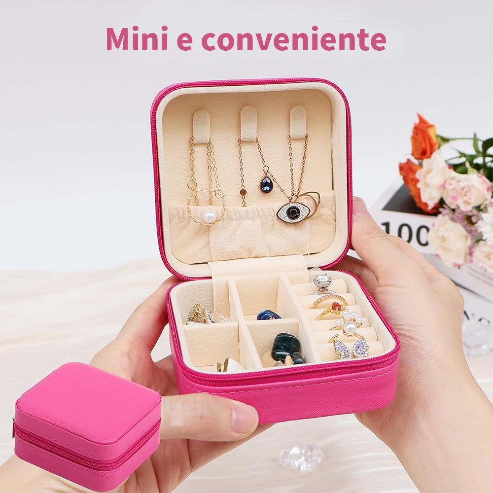 Porta-Jóias Mini Estojo Porta Joia Brincos Anéis De Bolsa para Viagem Bijuterias Organizador Colar Armazenamento Caixa