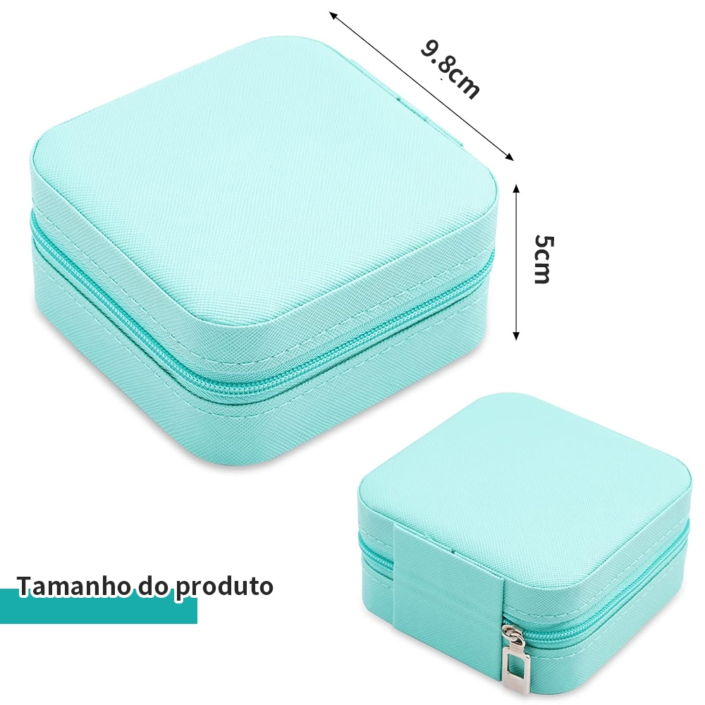 Porta-Jóias Mini Estojo Porta Joia Brincos Anéis De Bolsa para Viagem Bijuterias Organizador Colar Armazenamento Caixa