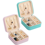 Porta-Jóias Mini Estojo Porta Joia Brincos Anéis De Bolsa para Viagem Bijuterias Organizador Colar Armazenamento Caixa