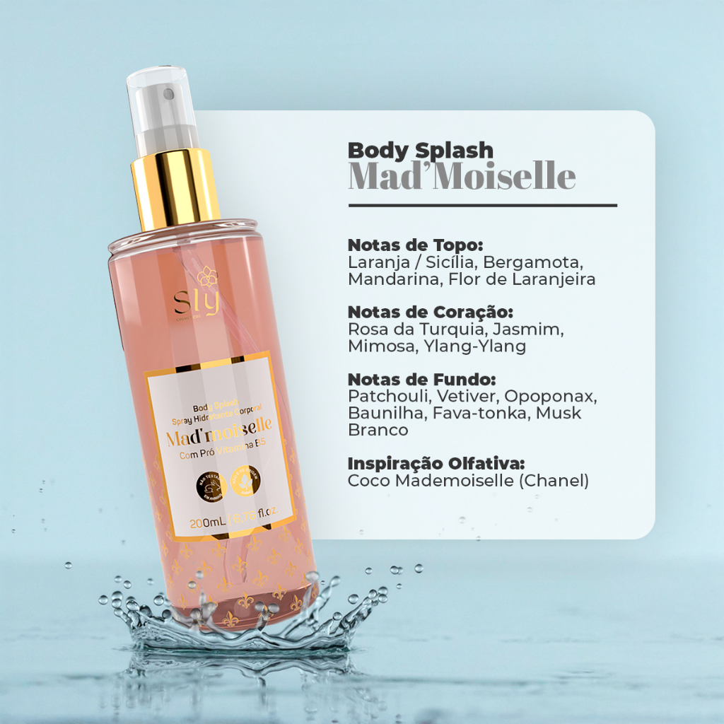 Body Splash Desodorante Colônia Feminino 200ml – Frescor, Elegância e Sofisticação
