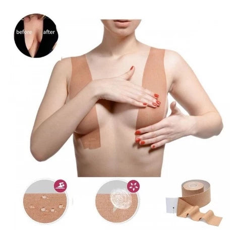 Fita Adesiva para Sustentação dos Seios | Sutiã Rolo Invisível 5 Metros