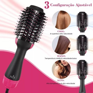 Escova Secadora 110/220v Alisador Elétrica Escova de ar quente Modeladores de cabelo Com 3 Em1 Hair