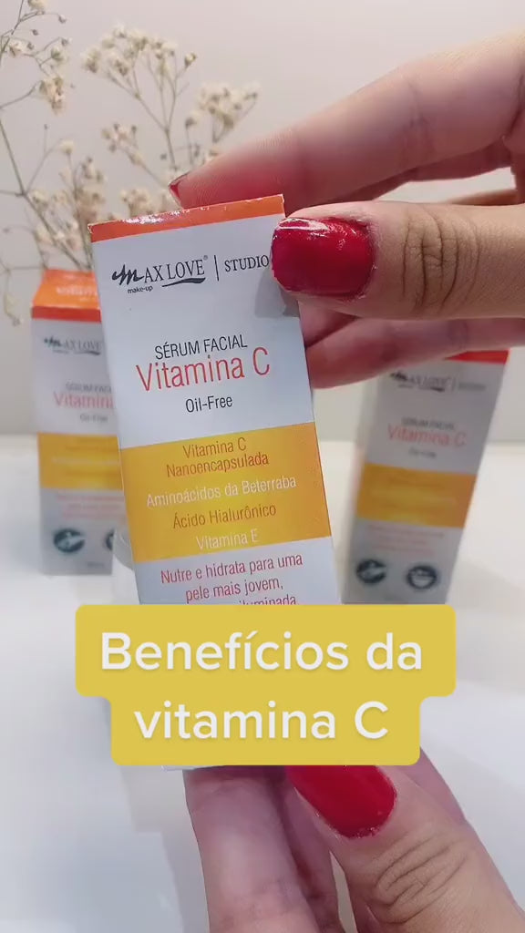 Sérum Facial Vitamina C 10 em 1 Max Love – Antioxidante, Hidratante e Revitalizante