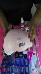 Kit Completo Unhas Gel, Acrigel e Fibra – Para Iniciantes | Cabine Sun 5 + Lixadeira Elétrica + Itens Profissionais