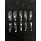 Kit 100 Unhas postiça Bailarina Natural Branca/transparente