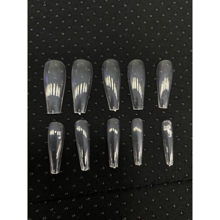 Kit 100 Unhas postiça Bailarina Natural Branca/transparente