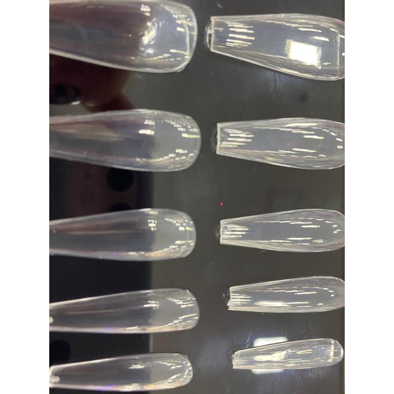 Kit 100 Unhas postiça Bailarina Natural Branca/transparente