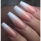 Kit 100 Unhas postiça Bailarina Natural Branca/transparente
