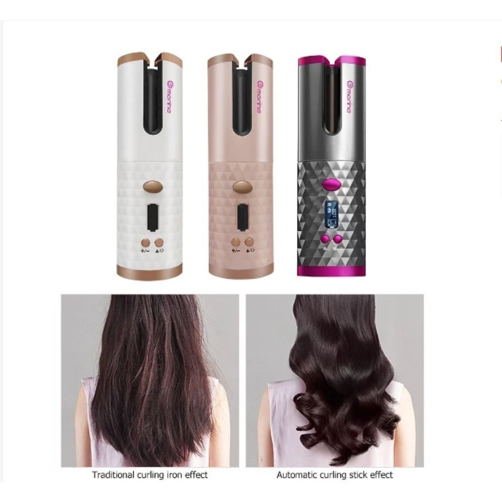 Modelador de Cachos Automático Sem Fio – Tambor Cerâmico de Turmalina