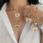 Colar Coração Com Pingente Letra Inicial do Nome Super Tendência Feminino colares de ouro presente