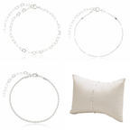 Kit 04 Pulseiras Prata 925 Femininas Banhadas a ouro 18k