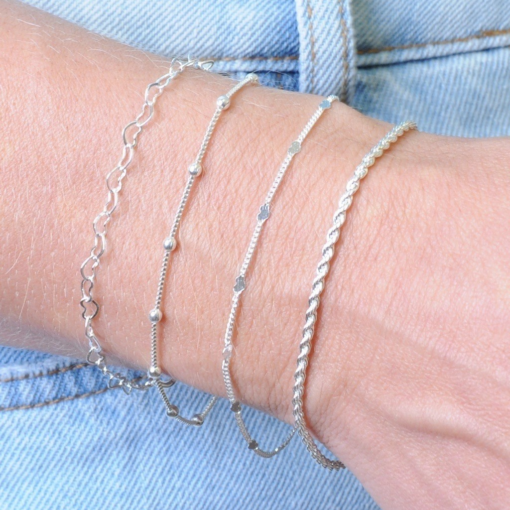 Kit 04 Pulseiras Prata 925 Femininas Banhadas a ouro 18k