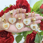 Colar Coração Com Pingente Letra Inicial do Nome Super Tendência Feminino colares de ouro presente