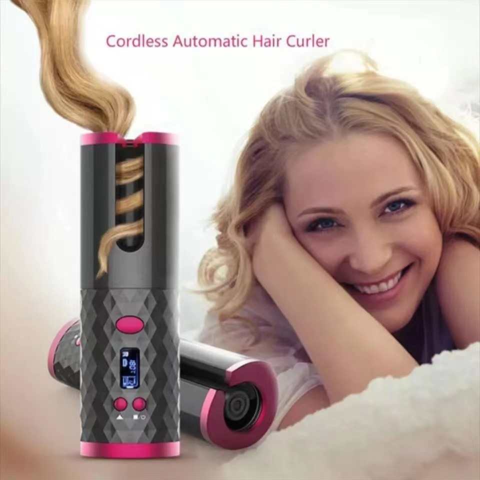 Modelador de cabelo automático sem fio com bateria recarregável de cerâmica embutida Alex