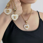 Colar Coração Com Pingente Letra Inicial do Nome Super Tendência Feminino colares de ouro presente