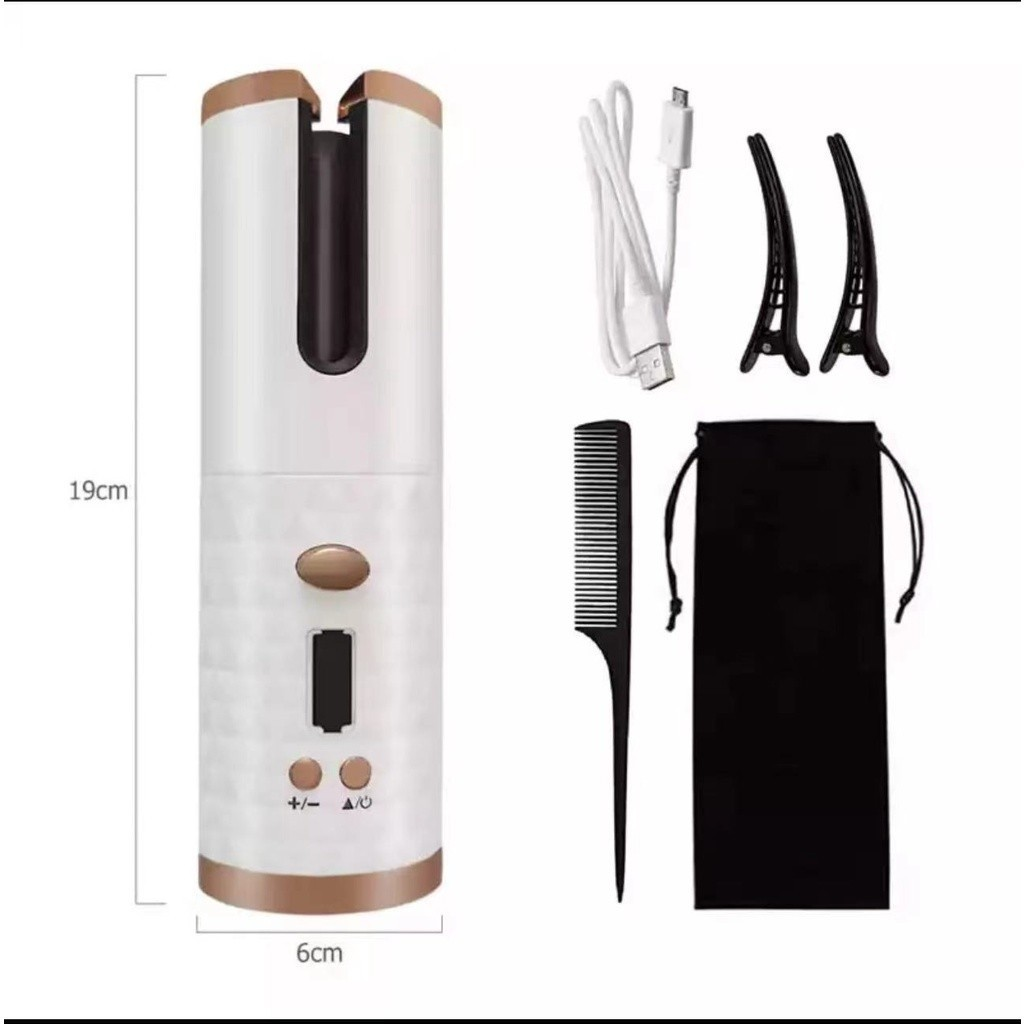 Modelador de cabelo automático sem fio com bateria recarregável de cerâmica embutida Alex