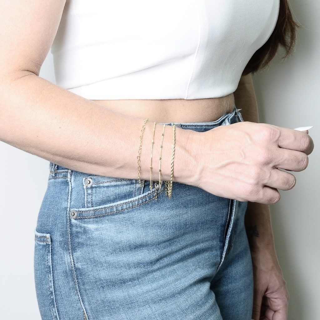 Kit 04 Pulseiras Prata 925 Femininas Banhadas a ouro 18k