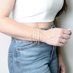 Kit 04 Pulseiras Prata 925 Femininas Banhadas a ouro 18k